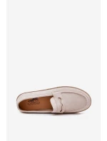 Pánské mokasíny s pletením béžové Fiamar