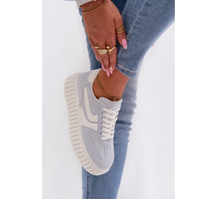 Dámské tenisky na platformě z eko semiše modré Cadrina Dámské tenisky na platformě z eko semiše modré Cadrina