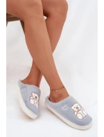 Dámské chlupaté papuče s medvídkem – modré Noralie Dámské chlupaté papuče s medvídkem – modré Noralie