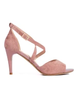 Moderní dámské sandály růžové na jehlovém podpatku Moderní dámské sandály růžové na jehlovém podpatku