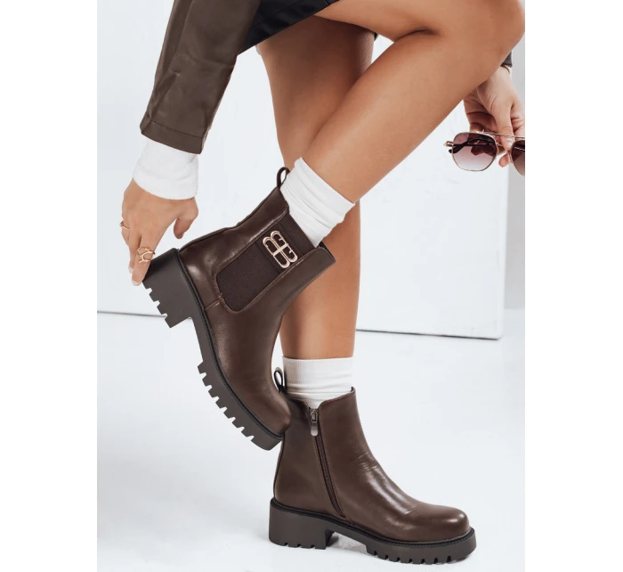 Dámské hnědé kozačky Dstreet model 21992326 - FashionStreet