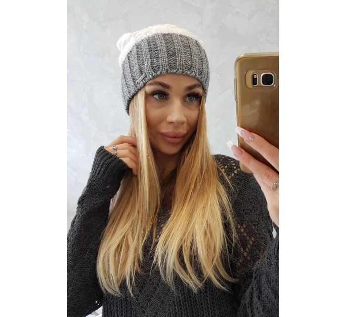 Paris fleecová čepice K212 bílá+šedá