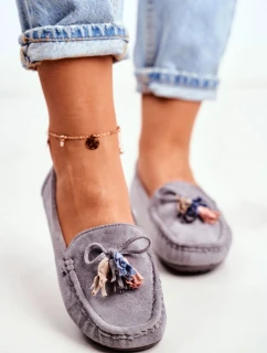 Dámské Semišové Mokasíny model 21530144 Šedé Donna Mia - EVENTO