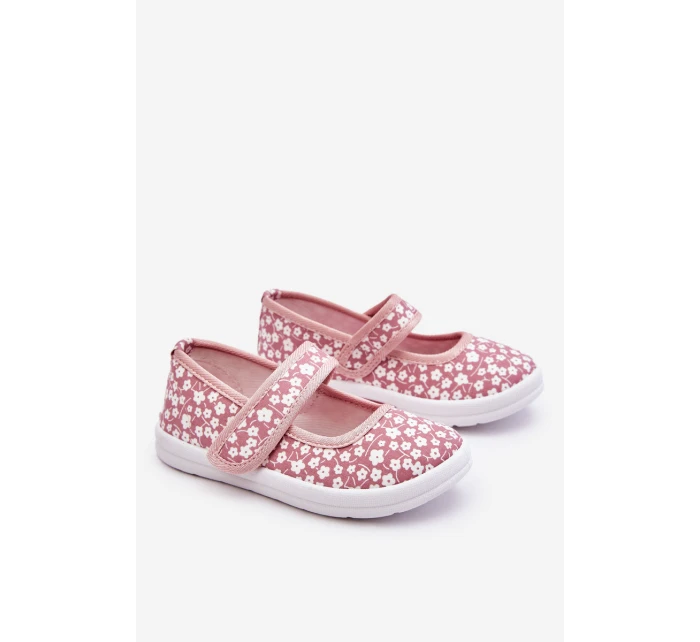Dětské balerínky na suchý zip v potisku růžové Selah Dětské balerínky na suchý zip v potisku růžové Selah
