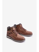 Zateplené pánské kotníkové boty model 21673169 hnědé - Boto