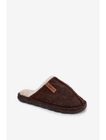Pánské domácí pantofle s kožíškem čokoládové model 21718372 - Boto