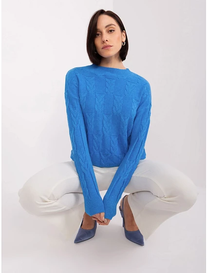 Sweter AT SW model 19040927 niebieski - FPrice Sweter AT SW model 19040927 niebieski - FPrice