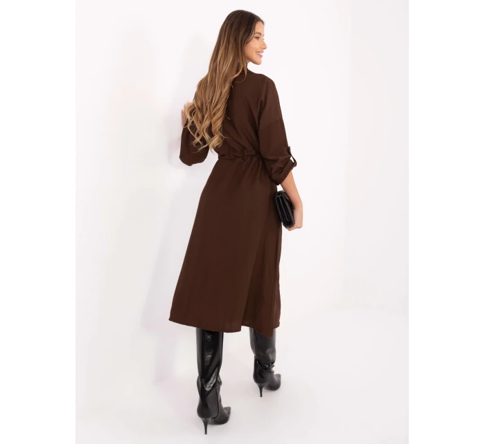 Sukienka MI SK model 21724622 ciemny brązowy - FPrice Sukienka MI SK model 21724622 ciemny brązowy - FPrice