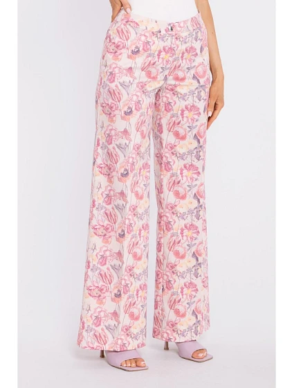 model 22040654 Široké kalhoty s potiskem a zapínáním na zip model 2 - Moe