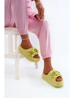 Dámské pěnové pantofle se zdobením na silné podrážce, limetka Bremavia Dámské pěnové pantofle se zdobením na silné podrážce, limetka Bremavia