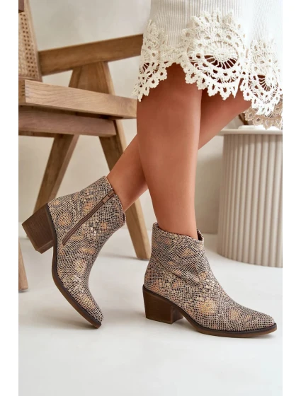 Dámské Boty Na Zip Vzor Zlaté model 21106958 - Kesi Dámské Boty Na Zip Vzor Zlaté model 21106958 - Kesi