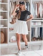 Dámská mini sukně PUFFELLA ecru FashionStreet CY0501 Dámská mini sukně PUFFELLA ecru FashionStreet CY0501