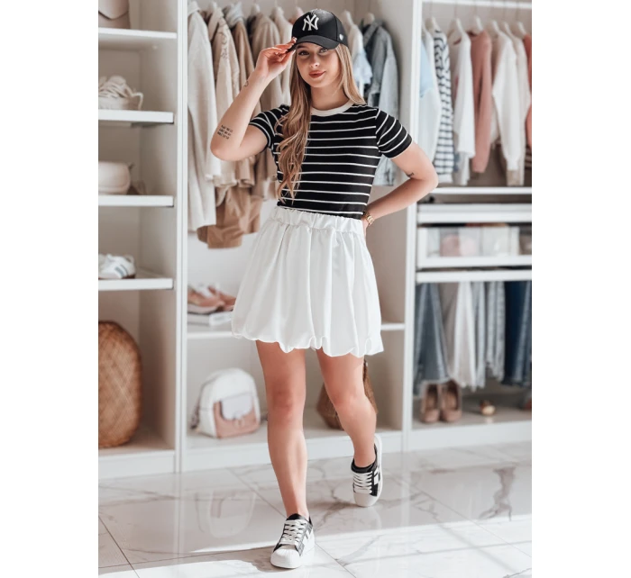Dámská mini sukně PUFFELLA ecru FashionStreet CY0501 Dámská mini sukně PUFFELLA ecru FashionStreet CY0501