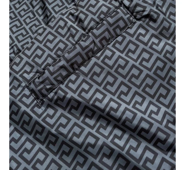 Tmavě modro-šedá oboustranná dámská zimní bunda (mhm-w556) Tmavě modro-šedá oboustranná dámská zimní bunda (mhm-w556)