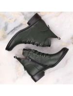 W zelené zateplené boty s podpatkem model 21270856 - JEZZI