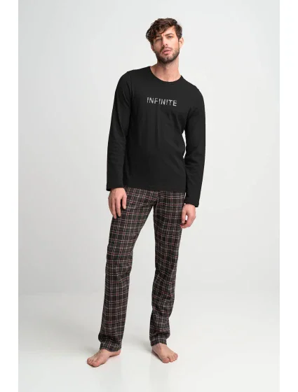 Vamp - Pánské bavlněné pyžamo s károvanýmí kalhotami 21937 - Vamp Vamp - Pánské bavlněné pyžamo s károvanýmí kalhotami 21937 - Vamp