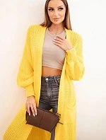 Svetr dlouhý kardigan tmavě žlutý