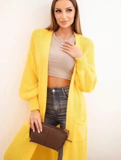 Svetr dlouhý kardigan tmavě žlutý
