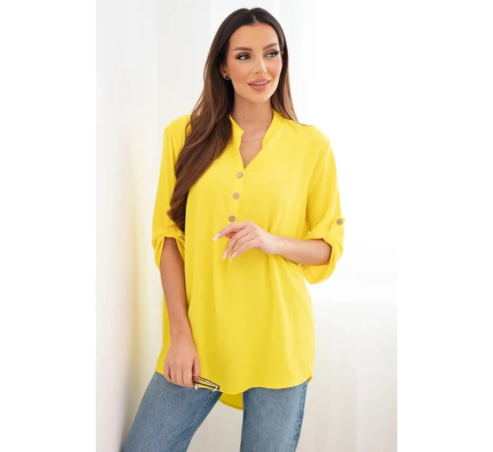 Halenka s delším zadním dílem tmavě žlutá