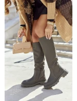 Dámské Kozačky Khaki  On model 21562160 - S.Barski