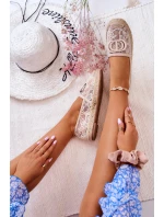 Dámské krajkové espadrilky s ozdobou béžove Summer Dream