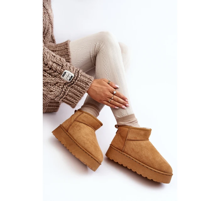 Boty Na Platformě Kožešinou Camel model 21639721 - Boto