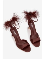 Sandály na podpatku s čokoládové model 21757834 - Boto Sandály na podpatku s čokoládové model 21757834 - Boto