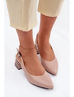 Dámské sandály na podpatku Vinceza Béžové