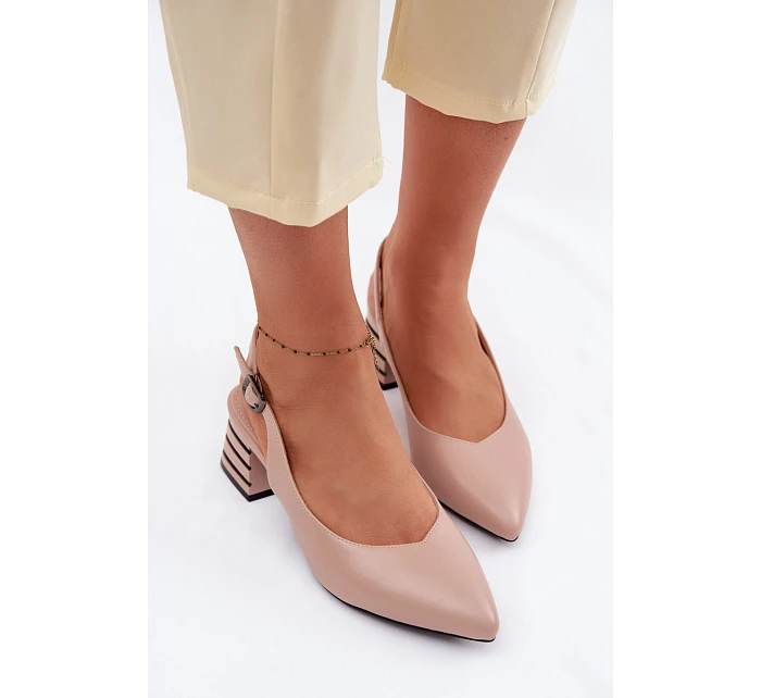 Dámské sandály na podpatku Vinceza Béžové