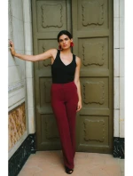 S418 Kalhoty s laclem - bordó