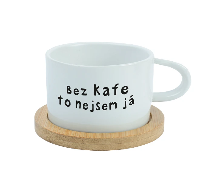 BEZ KAFE TO NEJSEM JÁ - bílý hrníček makronka 200 ml BEZ KAFE TO NEJSEM JÁ - bílý hrníček makronka 200 ml