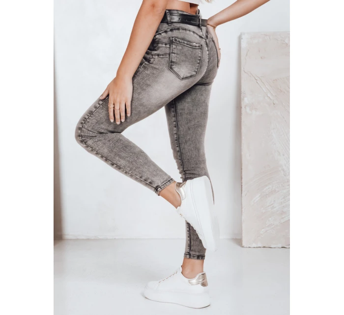 Dámské džínové úzké kalhoty JORNIX tmavě šedé FashionStreet UY2192