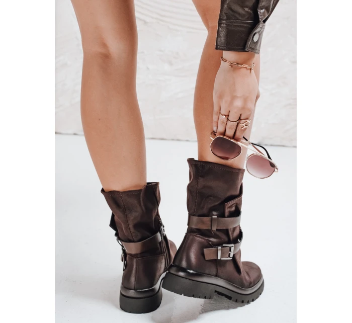 FashionStreet hnědé dámské boty ZY1143 FashionStreet hnědé dámské boty ZY1143