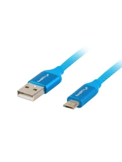 Lanberg Premium Cable CA-USBM-20CU-0018-BL (USB 2.0 - Micro USB typ B ; 1,8 m; barva modrá)