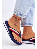 Dámské žabky na platformě Big Star model 21610799 námořnická modrá - Big Star Shoes Dámské žabky na platformě Big Star model 21610799 námořnická modrá - Big Star Shoes
