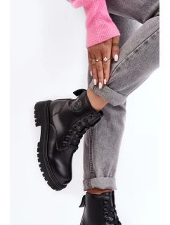 Botky Kožené Šněrovací Černé Big Star model 21636893 - Big Star Shoes