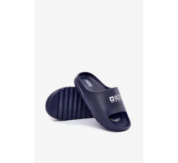 Pánské Pěnové Pantofle S Logem Big Star RR174A014 Tmavě Modré Pánské Pěnové Pantofle S Logem Big Star RR174A014 Tmavě Modré