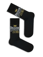Pánské ponožky Dědeček cennější než zlato černé