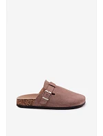 Dámské pantofle s přezkou tmavě béžové Lacey