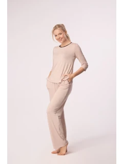 Dlouhé dámské pyžamové kalhoty model 20696306 Růžové - MEFEMI BY NIPPLEX