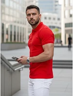 FashionStreet pánská červená polokošile PX0598 FashionStreet pánská červená polokošile PX0598