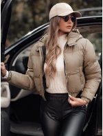 ZENZI prošívaná dámská zimní bunda s kapucí béžová FashionStreet TY4722