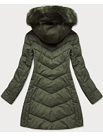 DŁUGA PIKOWANA KURTKA DAMSKA ZIMOWA KHAKI model 21241976 - Libland DŁUGA PIKOWANA KURTKA DAMSKA ZIMOWA KHAKI model 21241976 - Libland