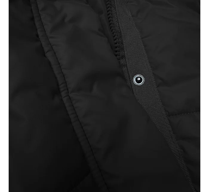 Černá krátká dámská bunda s kapucí J Style (16M9237-392)