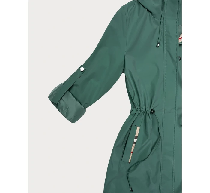 Damska kurtka z wykończeniem w kratkę Goodlookin zielona (KK60411-2#)