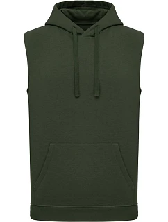 Kariban ProAct PA 393 Unisex mikina s kapucí bez rukávů 20.P393 sporty khaki