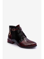 Dámské kožené boty Trzewiki Maciejka 5743A-23 Bordó