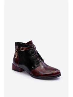 Dámské kožené boty Trzewiki Maciejka 5743A-23 Bordó