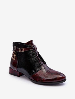 Dámské kožené boty Trzewiki Maciejka 5743A-23 Bordó