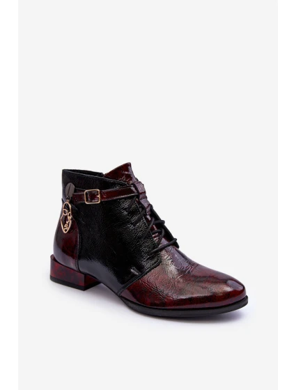 Dámské kožené boty Trzewiki Maciejka 5743A-23 Bordó